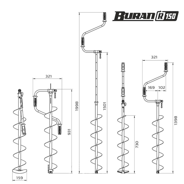 Ледобур Тонар Buran (правое вращение) 150 R