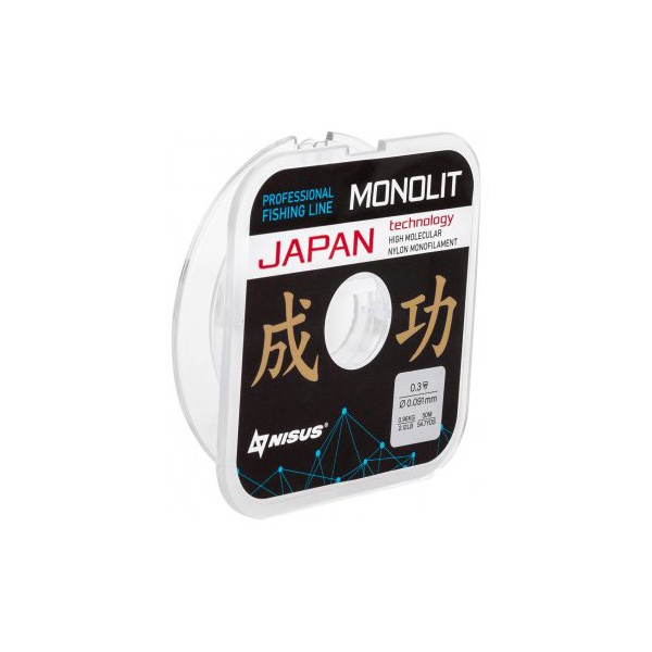 Леска Nisus Monolit Transparent (50м) 0,091 мм
