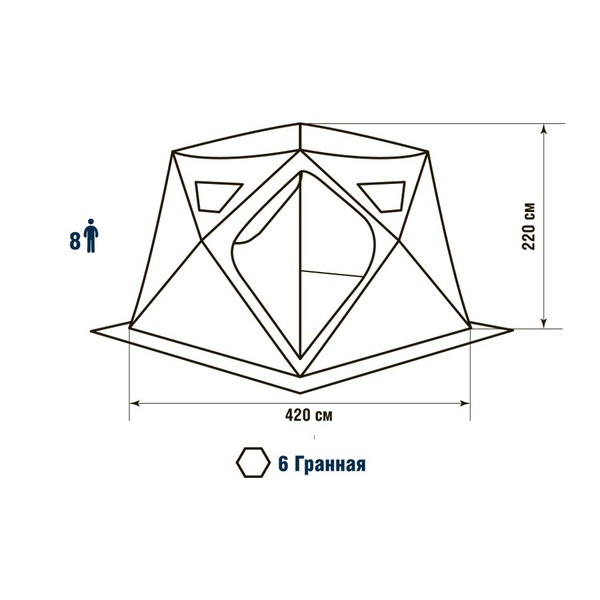 Палатка для зимней рыбалки Higashi Yurta Pro DC синий