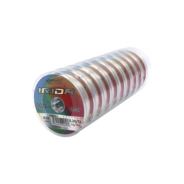 Леска Namazu Irida (прозрачная,100м) (10 шт/уп) d-0,25 мм