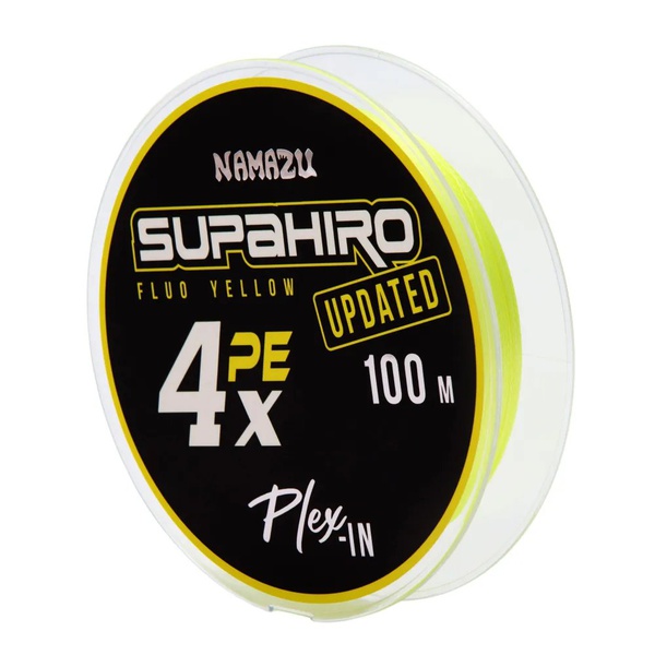 Шнур плетёный Namazu Supahiro 4Х (желтый, 100м) d-0,12 мм