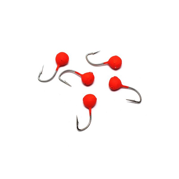 Мормышка вольфрамовая точёная Яман Дробь с отверстием Красный, Размер крючка 3