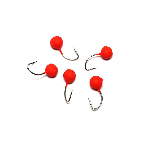 Мормышка вольфрамовая точёная Яман Дробь с отверстием Красный, Размер крючка 4