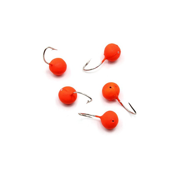 Мормышка вольфрамовая точёная Яман Дробь с отверстием Красный, Размер крючка 5