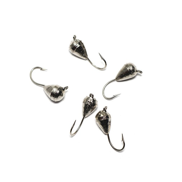 Мормышка вольфрамовая точёная Яман Капля с ушком Никель, Размер крючка 5