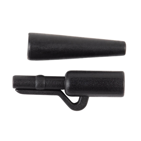 Клипса безопасная + конус Волжанка Lead Clips with Tail Rubber (8шт/уп) Black