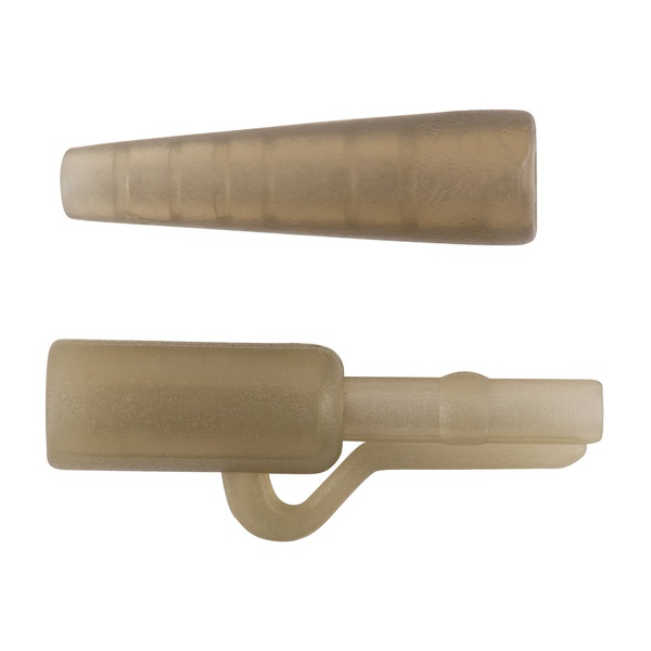 Клипса безопасная + конус Волжанка Lead Clips with Tail Rubber (8шт/уп) Brown