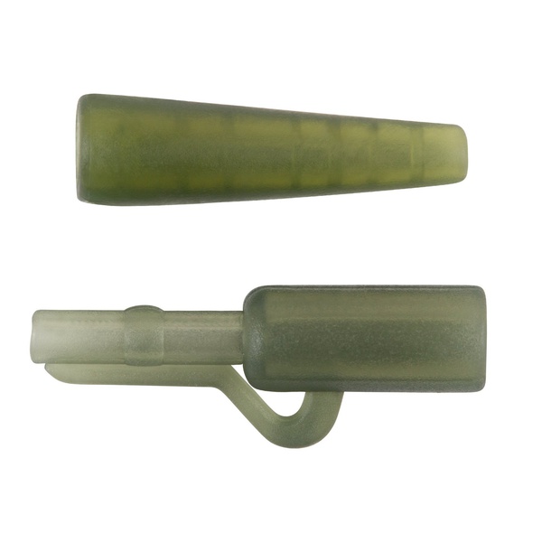 Клипса безопасная + конус Волжанка Lead Clips with Tail Rubber (8шт/уп) Green