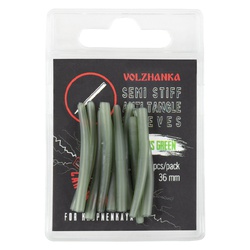 Конус для поводка Волжанка Semi Stiff Anti Tangle Sleeves 36 мм (10шт/уп) Trans Green