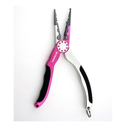 Мультиинструмент Kahara 6.5" Alminum plires Rubber-handle slim type pink/silver