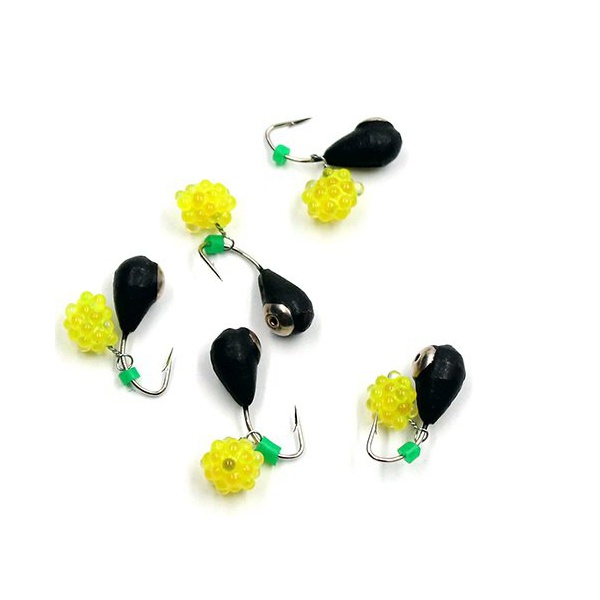 Мормышка вольфрамовая безнасадочная Яман Капля с отверстием с коронкой из никеля Жёлтый, Подвеска