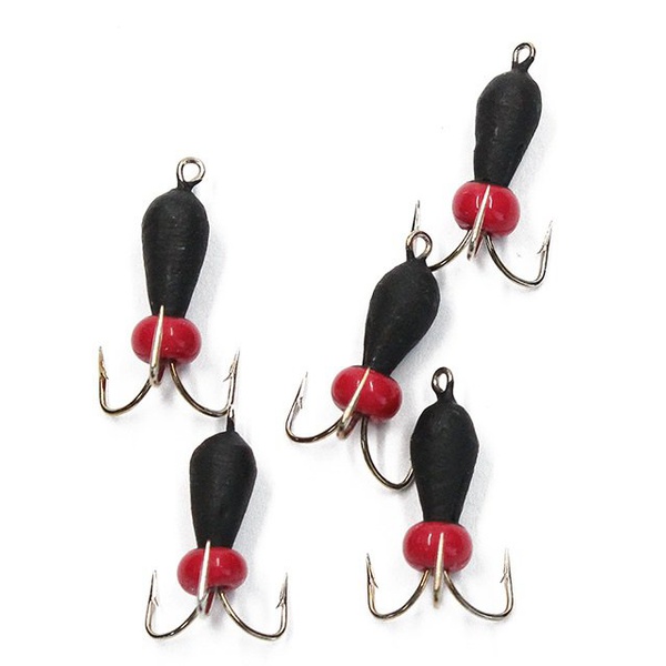 Мормышка вольфрамовая безнасадочная Яман Чёрт с петлёй короткий Красный бисер