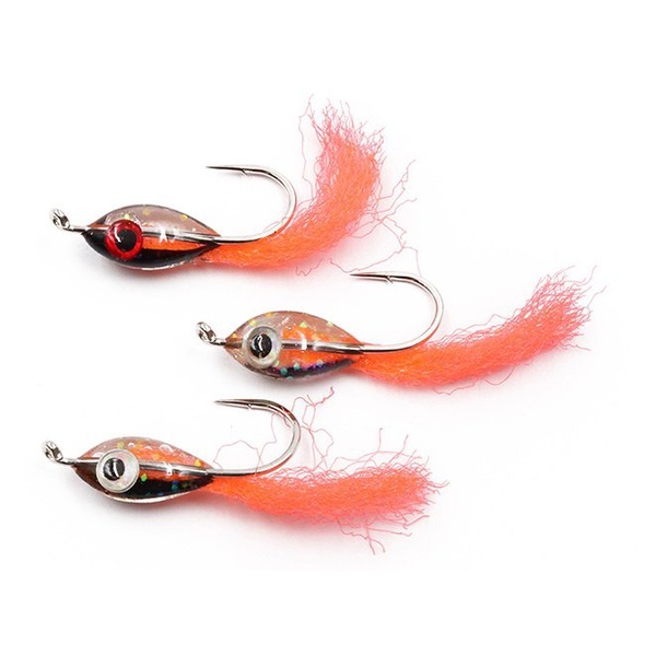 Мормышка полимерная Яман Подсадка Малёк с ушком Оранжевый, Размер крючка 8