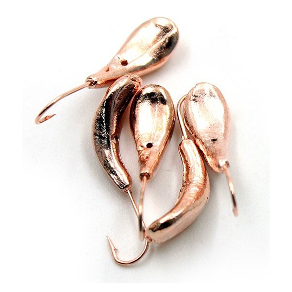 Мормышка свинцовая Яман Комар с отверстием Copper plated, d - 4мм