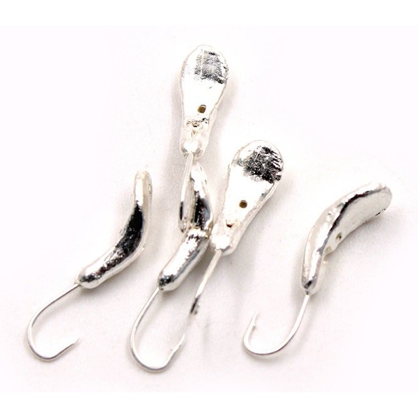 Мормышка свинцовая Яман Комар с отверстием Silver plated, d - 4мм