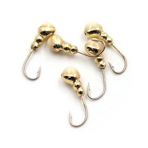 Мормышка свинцовая Яман Муравей с отверстием с фосфорной пяткой Gold plated, d - 3мм