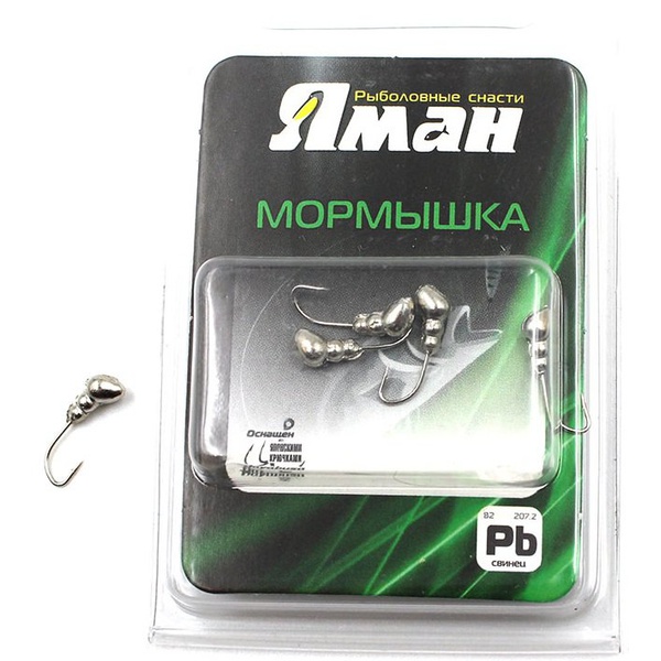 Мормышка свинцовая Яман Муравей с отверстием Никель, d - 4мм