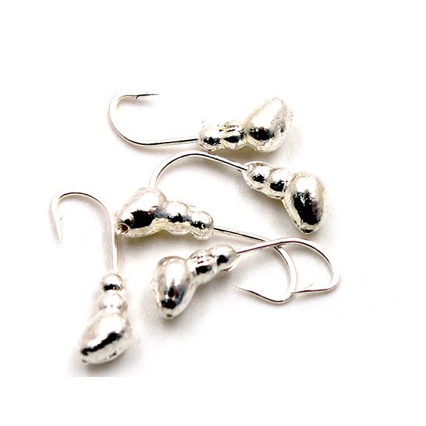 Мормышка свинцовая Яман Муравей с отверстием Silver plated, d - 3мм