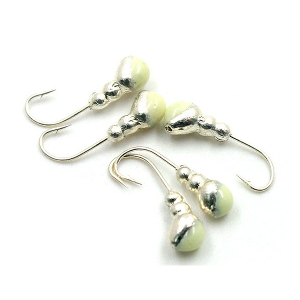 Мормышка свинцовая Яман Муравей с отверстием с фосфорной пяткой Silver plated, d - 4мм