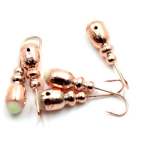 Мормышка свинцовая Яман Немка с отверстием Copper plated, с фосфорной пяткой