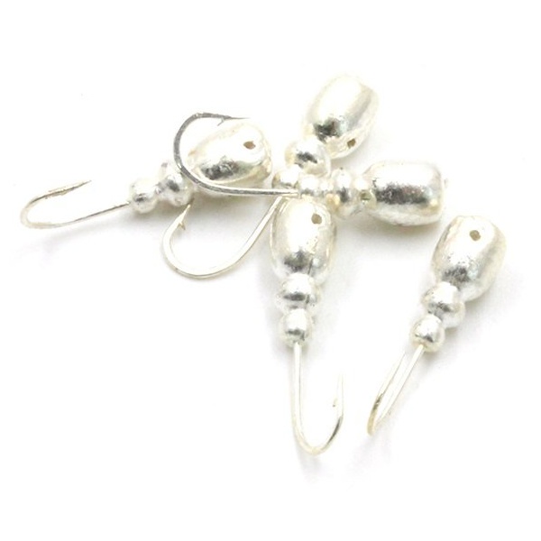 Мормышка свинцовая Яман Немка с отверстием Silver plated