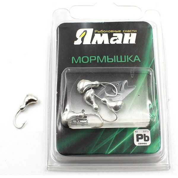Мормышка свинцовая Яман Муравей с отверстием Silver plated