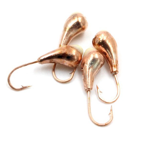 Мормышка свинцовая Яман Уралка с отверстием с фосфорной пяткой Copper plated, d - 4мм