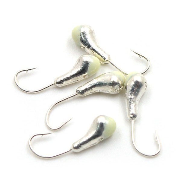 Мормышка свинцовая Яман Уралка с отверстием с фосфорной пяткой Silver plated, d - 3мм