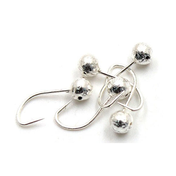 Мормышка свинцовая Яман Шар с отверстием Silver plated, d - 6мм