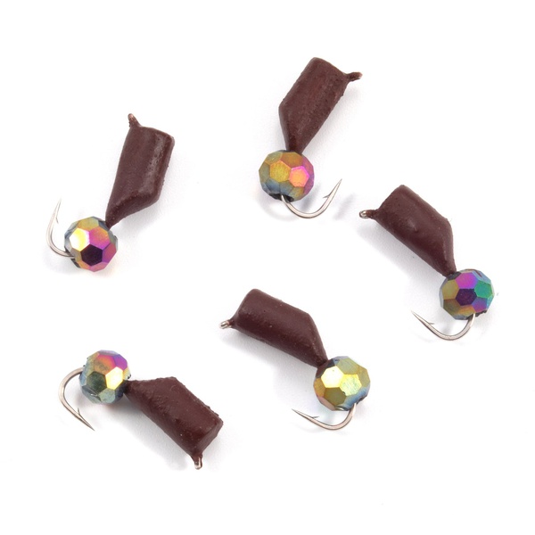 Мормышка безнасадочная Яман Гвоздешарик Матовый шоколад, d- 3,5мм, Кристалл хамелеон