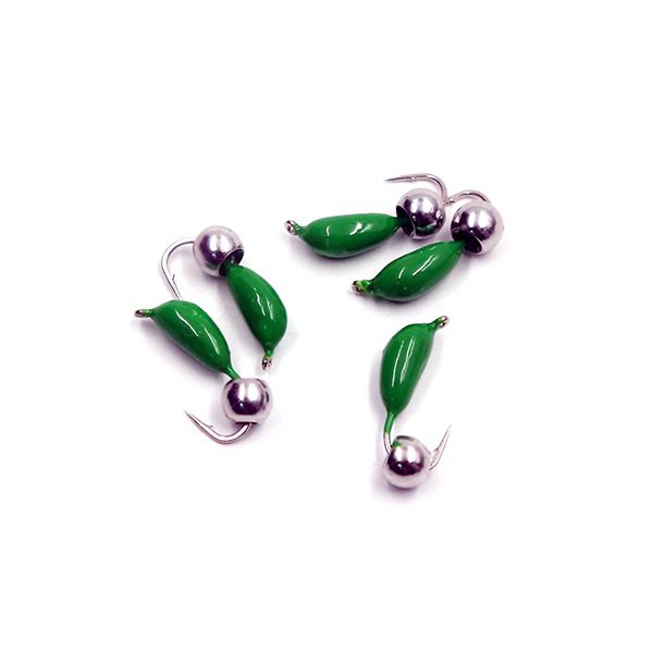 Мормышка безнасадочная Яман Банан Зеленый, d- 4мм, Шарик никелированный