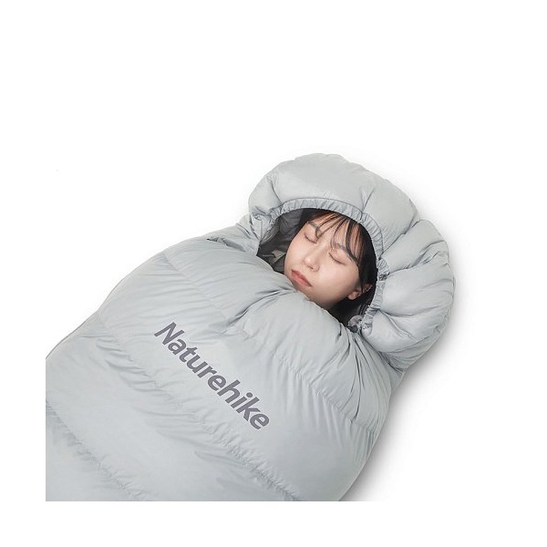 Спальный мешок Naturehike RM80 Series Утиный пух Size M Серый, Молния L