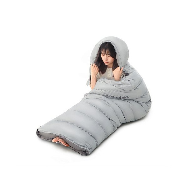 Спальный мешок Naturehike RM80 Series Утиный пух Size M Серый, Молния L