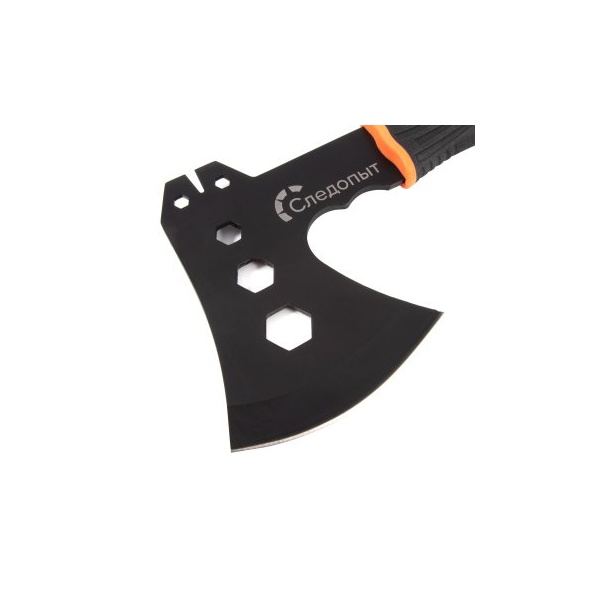 Топор туристический Следопыт обрезиненая ручка с оранжевыми вставками (PF-AT-09)