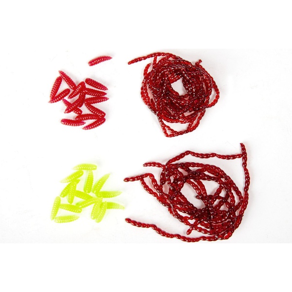 Насадки искусственные съедобные Lucky John Pro Series Extra Blood Worm/Maggot мотыль/опарыш 240/30 шт