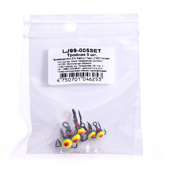 Крючки-тройники Lucky John с каплей (набор 5шт) 05Set