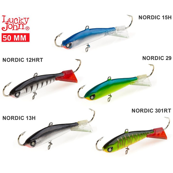 Балансиры Lucky John Nordic 5 без тройника 50мм 5шт Mix