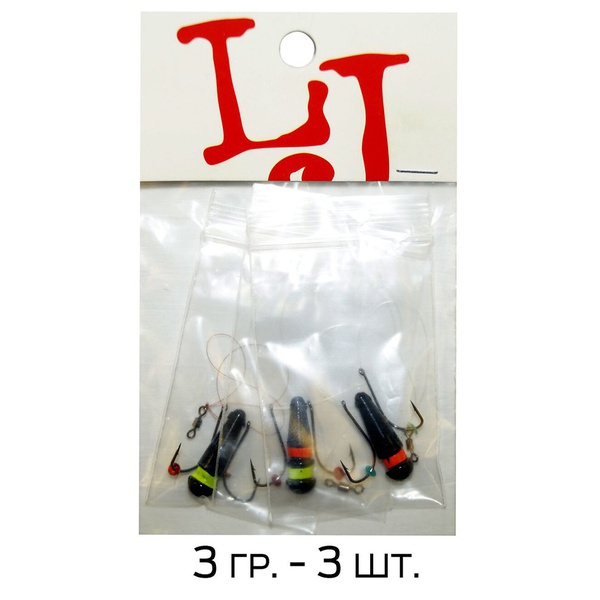 Мормышки свинцовые Lucky John Балда Неон Mix1 3г 3шт