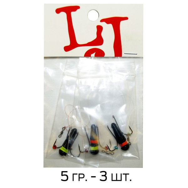 Мормышки свинцовые Lucky John Балда Неон Mix2 5г 3шт