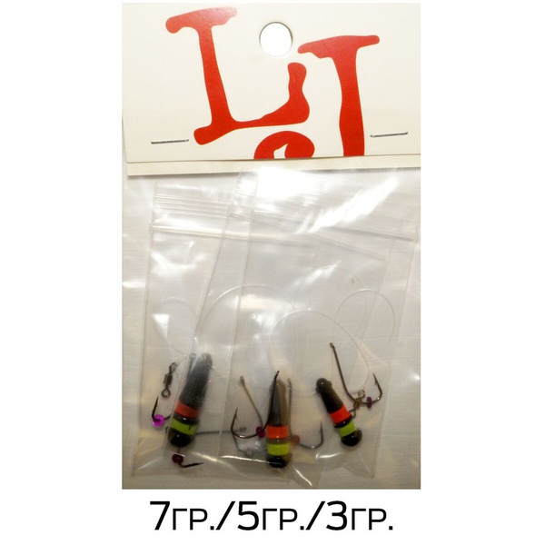 Мормышки свинцовые Lucky John Балда Неон Mix4 3г/5г/7г 3шт