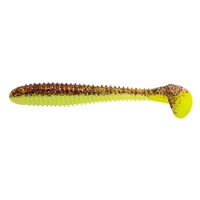 Виброхвост Helios Catcher 3,55"/9 см (5 шт) golden lime