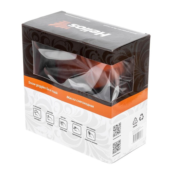 Маска снегоходная Helios HS-MT-012-2 оранжевые стекла