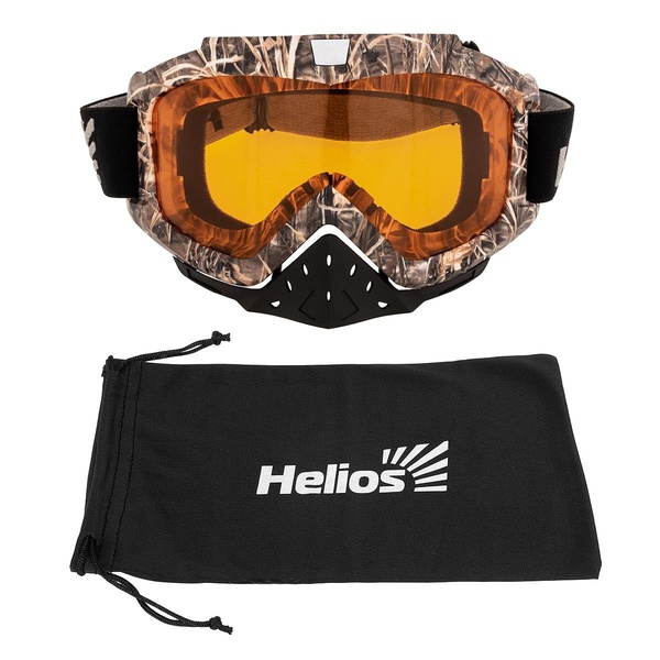 Маска снегоходная Helios HS-MT-016 оранжевые стекла