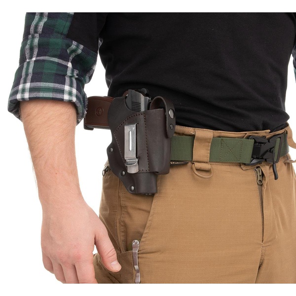 Кобура поясная Helios к ПМ с запасной обоймой HS-ПК-25/2 (со скобой)