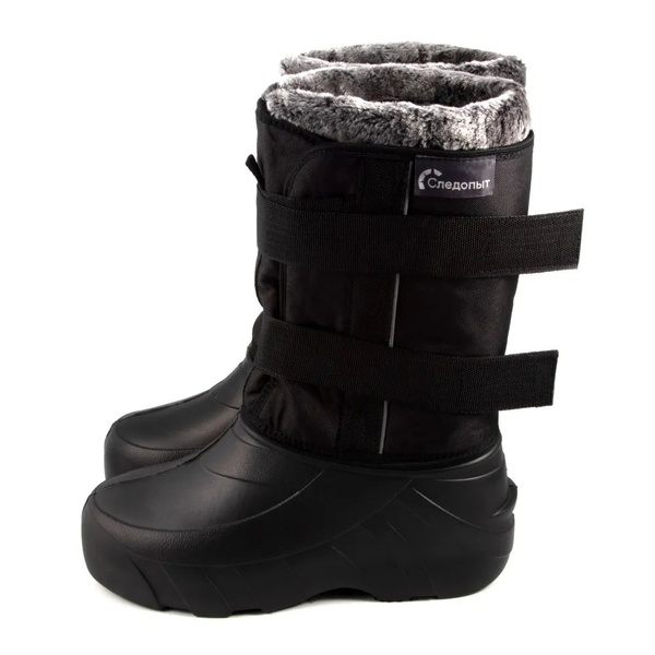 Сапоги-дутики мужские на липучке Следопыт ЭВА подошва ТЭП, 4-слойный меховой вкладыш (−50°С) Чёрный
