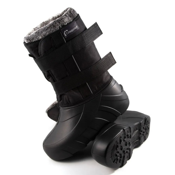 Сапоги-дутики мужские на липучке Следопыт ЭВА подошва ТЭП, 4-слойный меховой вкладыш (−50°С) Чёрный