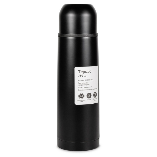 Термос Relaxika 101 Чёрный (без логотипа), 0,75 л