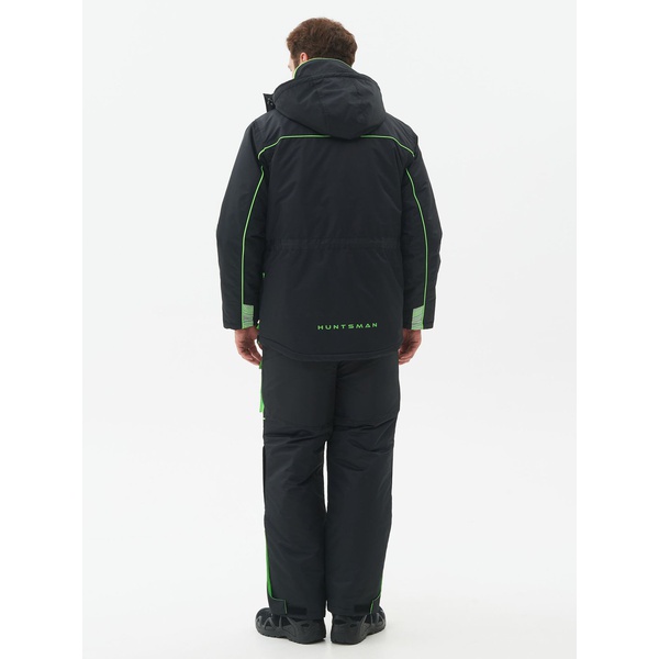 Костюм зимний Huntsman Elbrus Чёрный/Лайм, тк. Hit Membrane