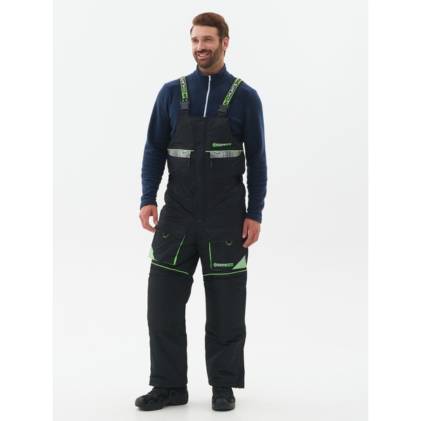 Костюм зимний Huntsman Elbrus Чёрный/Лайм, тк. Hit Membrane