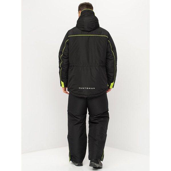 Костюм зимний Huntsman Elbrus Чёрный/Лайм, тк. Hit Membrane